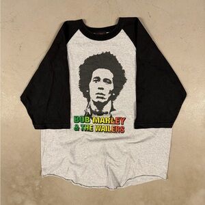 Vintage Y2K 2006 Bob Marley Grunge Music Retro Essential Baseball Tee T-Shirt XL